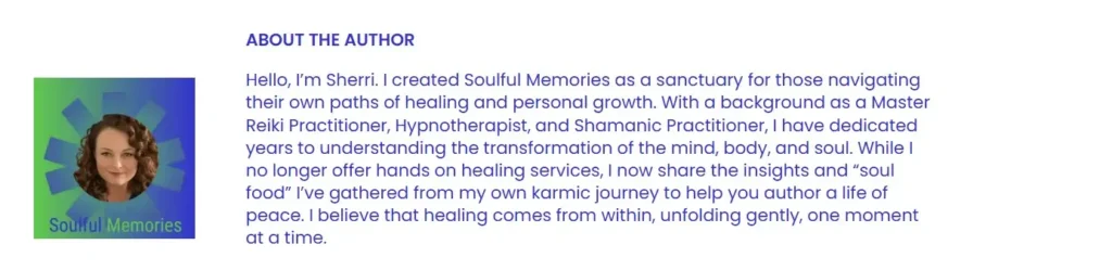 About the Author Sherri is a picture of the author and her introductory information